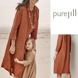 J. Jill PureJill Linen Midi Shirtdress Lagenlook